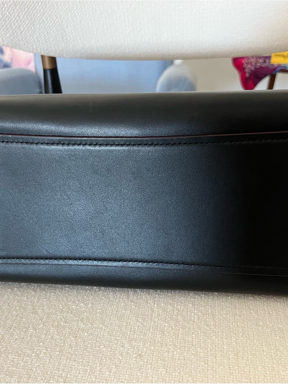 COACH Black and Beige Leather Bow Charm Satchel - Picture 3 of 6